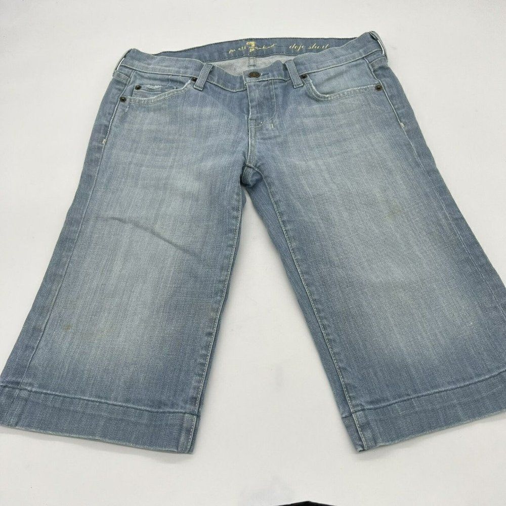 7 For All Mankind Jeans Dojo Shorts Bermuda Size 29 Cotton/Spandex FLAW
